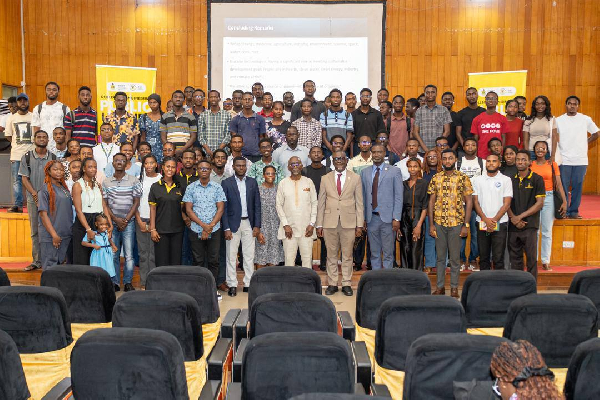 Dr Kwaku Aning with his students