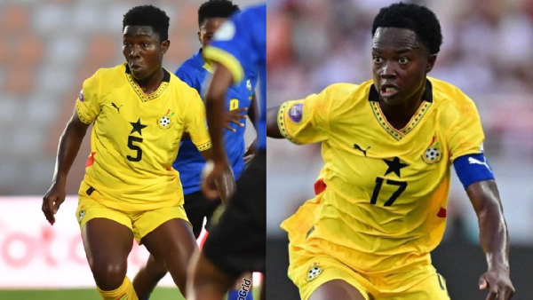 Grace Asantewaa (L) and Portia Boakye (R) are players of the Black Queens