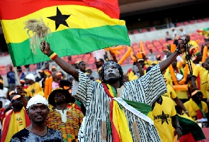 A photo of Ghanaian fans at the stadium
