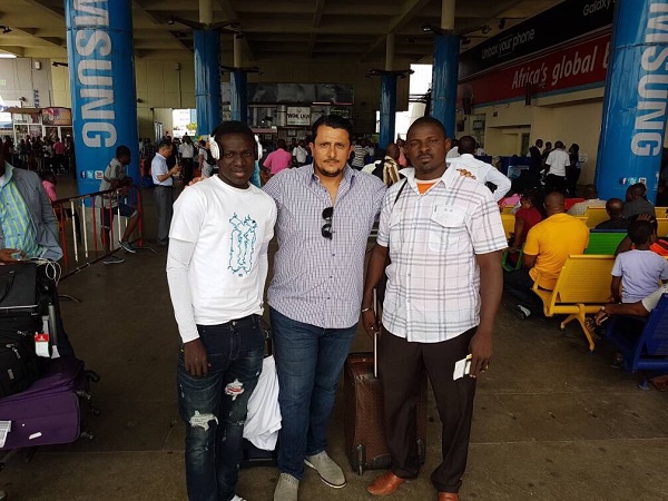 From left: Victorien Adebayor, ProBall Management Chief Omar El-Eter and AS GNN General Manager