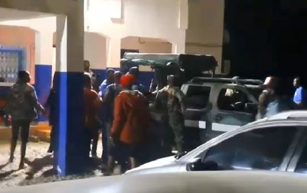 A scene from the incident