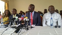 Kofi Akpaloo addressing the media in Accra
