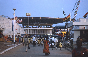 Some patrons at the Trade Fair site in 1976 [Image Credit: Bright Simons]