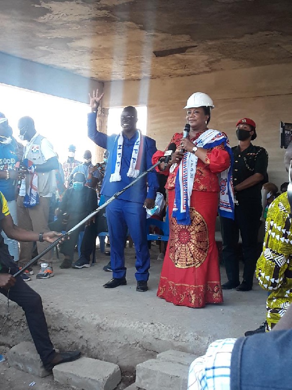 Mrs Rebecca Akufo-Addo addressing voters