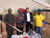(2nd from left) Emmanuel Owusu-Ansah Asare received the equipment's on behalf of GCA