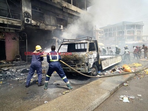 Traders blame truck driver for fire