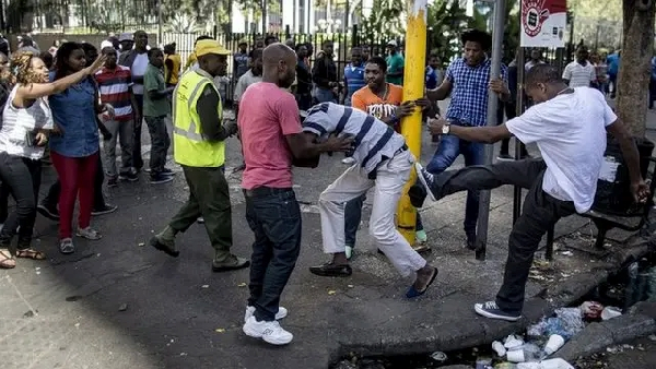 A file photo of an Xenophobic attack in South Africa