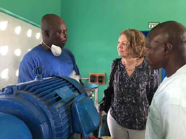 Danish Ambassador to Ghana interacting with beneficiaries during her tour in the Northern Region