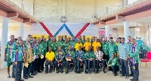 Members of Kasoa District Men’s Fellowship including the newly inducted executives