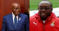 President Akufo-Addo (left) and coach Isaac Opeele (right)