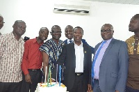 Mr. Kwasi Boadu in black suit with some GSA Exco member