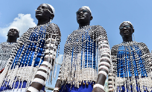 South Sudanese traditional dancer perform during the country's fourth independence day celebrations