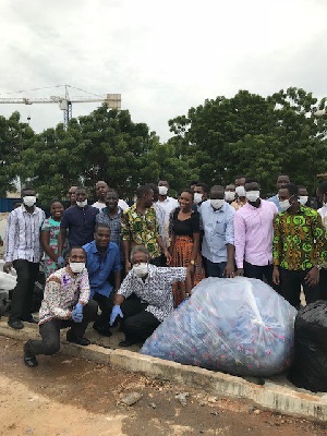 Legon Interdenominational Church members carried out a cleaning exercise