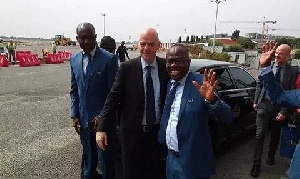 Infantino stopped over in Accra after visiting South Africa, Zimbabwe and Uganda
