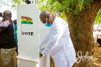 John Dramani Mahama voted earlier today