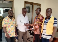 The constituency secretary Stephen A. Odame received the financial contribution