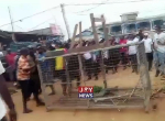 Watch as angry NDC executives allegedly block lands minister from launching mining scheme