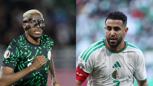 Victor Osimhen (L) and Riyad Mahrez (R) will face off in the quarter finals