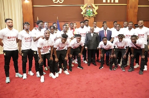 Nana Addo Dankwa Akufo-Addo at a meeting with Black Stars