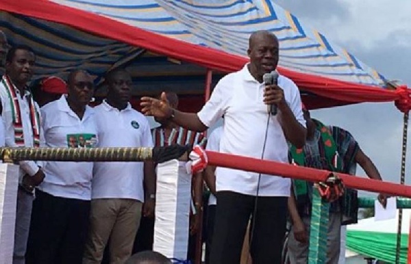 Vice President, Paa Kwesi Amissah-Arthur addressing party supporters
