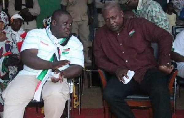 Sam Nartey George, MP for Ningo Prampram and John Mahama | File photo