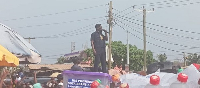 Nana Kwame Bediako addressing Ghanaians at his Accra Road Show
