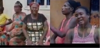 Screenshots from a video of some residents of Denkyira Obuasi wailing