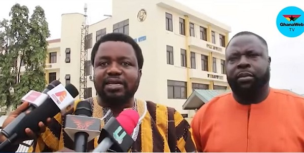President of TEAP, Kwadwo Yeboah (in yellow and brown fugu) interacts with media