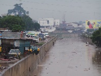 Parts of Accra flooded -- Picture taken at Alajo