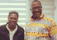 Shatta Wale(left) and Mr Atta-Mensah of Citi FM and Citi TV