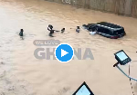Accra Floods: Watch the moment 'area boys' saved woman trapped in her vehicle