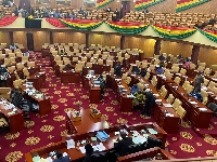 Osei Kyei-Mensah-Bonsu is seen in a seat other than the seat of Majority Leader