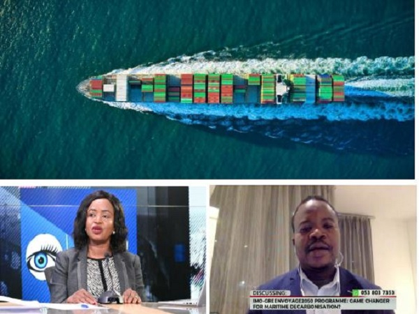 Georgina Adia Nyadia and Numbu Issahaque during Eye on Port discussion on IMO-GreenVoyage2050