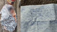 Abandoned baby and the suicide note its mother left