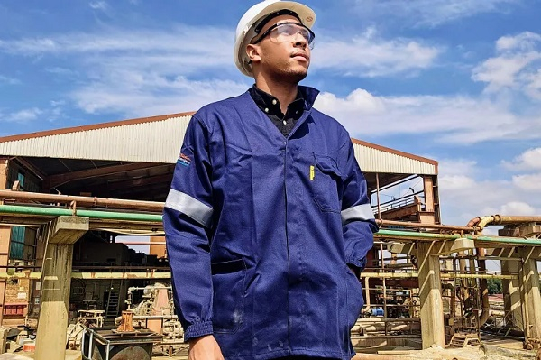 Steve Chingwaru stands at the DRDGOLD gold reclamation plant in Weltevredenpark, Johannesburg