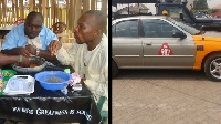 The driver (left) eating with KABA during one of their hangouts