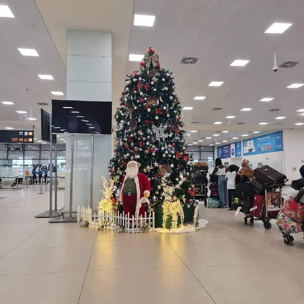 One of the Christmas trees mounted at the Kotoka International Airport