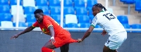 Ernest Nuamah in action against Nigeria