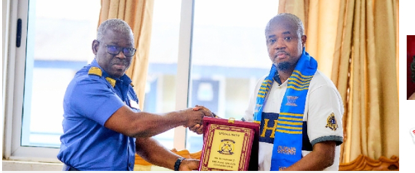 Commodore Samuel Ayelazono (L) with Godwin Tameklo (R)