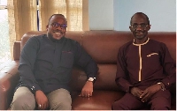 Chairman of the Council of Elders of the NDC in South Africa Benjamin Kofi Quashie (left)