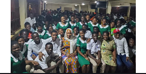 Second Lady, Samira Bawumia seated among some student nurses