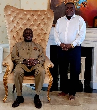Otumfuo Osei Tutu II with Dr. Kwaku Oteng at his private residence in London