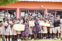 Eleanor Effe Amanor in a photo with some studens