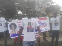 Some NPP members in wearing shirts branded with Naana Agyarko's name
