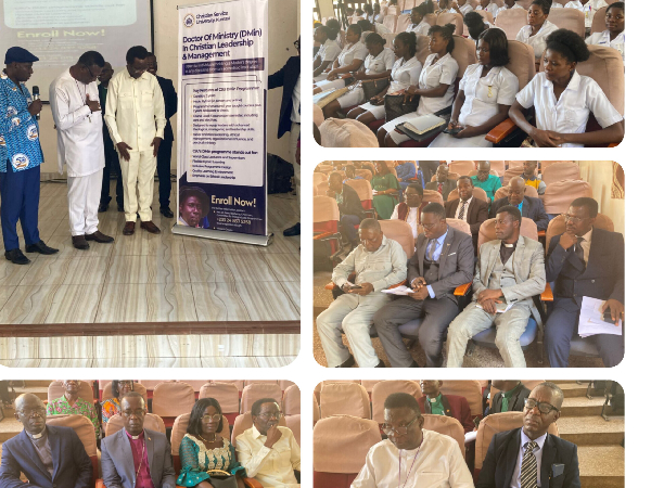 Collaged photos of the CSU management and some students during the launch