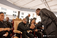 President Akufo-Addo greets Alan Kyerematen at the event