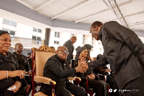 President Akufo-Addo greets Alan Kyerematen at the event