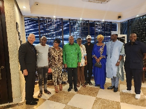 Cheddar, John Mahama, PLO Lumumba, and others during the meeting