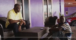 Pastor Pastor Eastwood Anaba [L] and Prosper, a young man battling with alcoholism