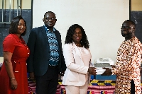 Dr Charity Sarpong receives PSA testing devices from GIZ